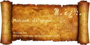Matzek Ágnes névjegykártya