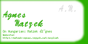 agnes matzek business card